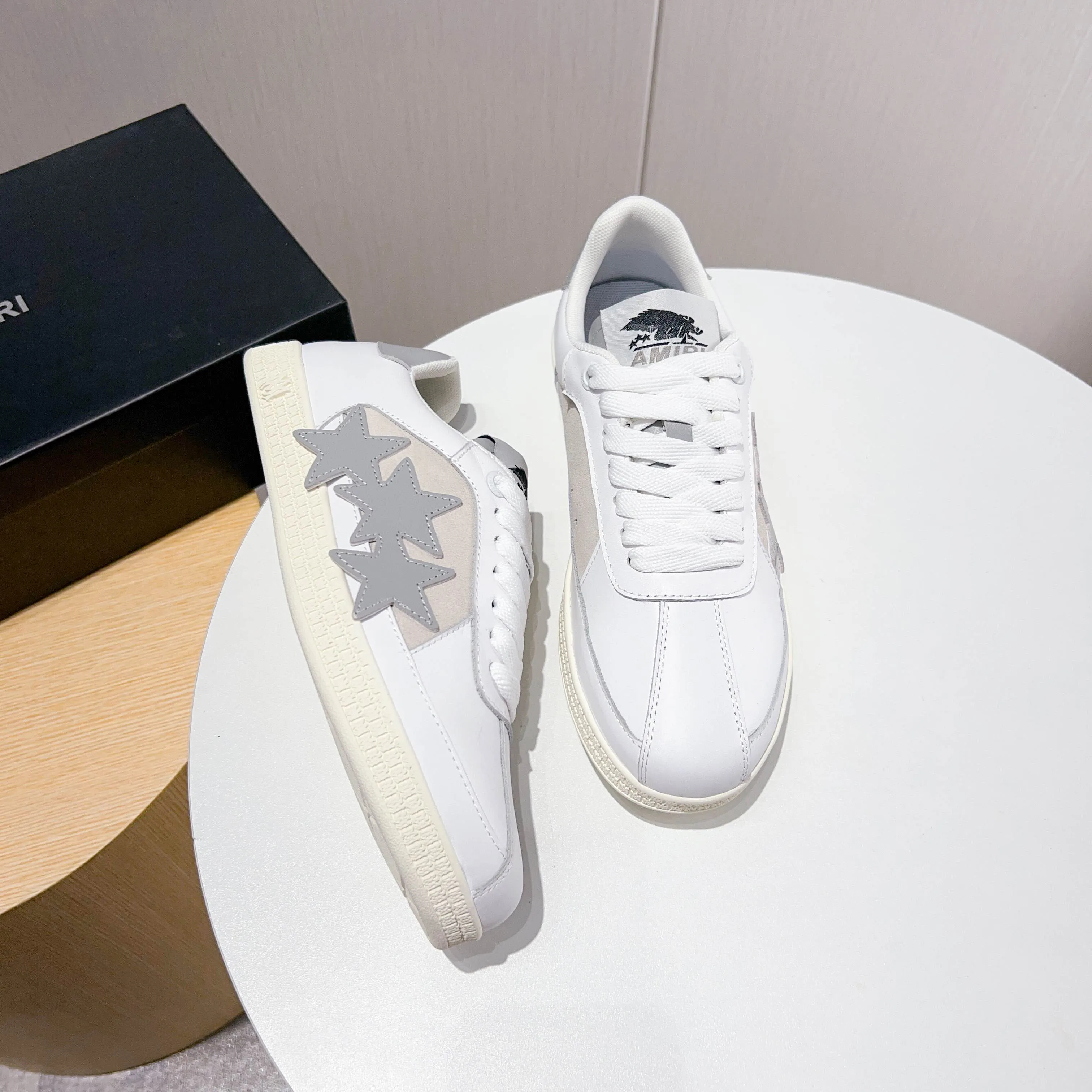 Men's shoes 💰420 [New style] 🌲🌲Balmain - New Amiri trendy shoes, low-top casual sports shoes, the same style as celebrities, made of selected pebbled cowhide and frosted cowhide, original outsole, comfortable on the feet, high-end workmanship, welcome to buy. Size: 39-45 (46 customized)